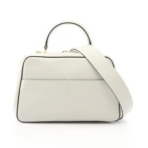 Valextra Serie Esse Medium 2-Way Handbag, Leather, Women's, White
